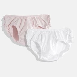 mothercare Infant Girls Pack of 2 Solid Cotton Basic Briefs-image-64