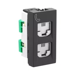 Legrand Telephone Socket Double RJ11 with Shutter Allzy 1 Module Matt Black, 6812 31 (Pack of 20 Pcs) image 3