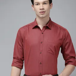 Park Avenue Self Design Slim Fit Textured Formal Shirt-image-44