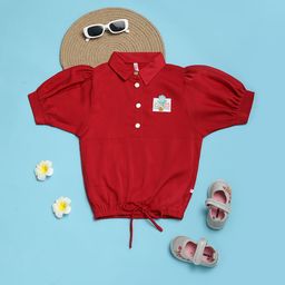V-Mart Puff Sleeve Cotton Blouson Top-image-5