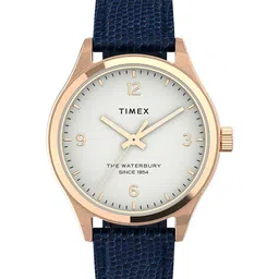 Timex Women Embellished Dial & Leather Straps Analogue Watch TW2U97600UJ-2