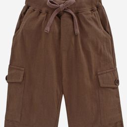 Kiddopanti Solid Colour Shorts - Brown-image-71