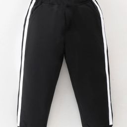 Kookie Kids Full Length Track Pant With Straps detailing - Black-image-130
