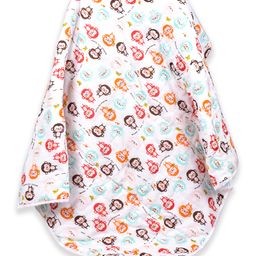 Moms Home Organic Cotton Baby Muslin AC Quilt Blanket Monkey - Multicolour-image-50