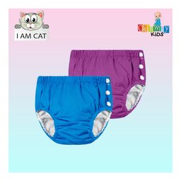 Chinmay Kids Reusable Swimwear Diaper Pants Set Of 2 - Purple & Blue-21