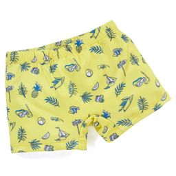 Babyhug Above Knee Length Beach Theme Swimming Trunk - Yellow-image-5