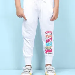 NUSYL Everyday Motivation Theme Run Day Text Placement Printed Unisex Track Pant - White-picture-3