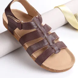 Pine Kids Velcro Closure Sandals - Brown-picture-7