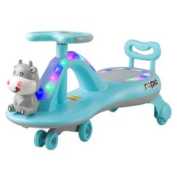 JoyRide Premium Panda Rapid Swing Magic Car Toys For Kids Girl Boy - Dashing Lights Music Rideons & Wagons Non Battery Operated Ride On-BLUE-15