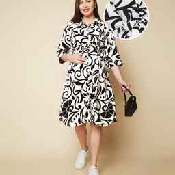 Bella Mama Woven Three Fourth Sleeves Shirt Maternity Dress - Off White-picture-19