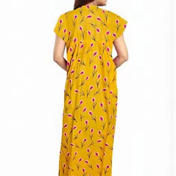 AAKARSHANA CREATION Yellow Pure Cotton Maxi Printed Nightdress-picture-25