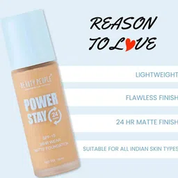 Beauty People Power Stay Matte Foundation With SPF 15 - 30 ml - Natural Light - 02-38