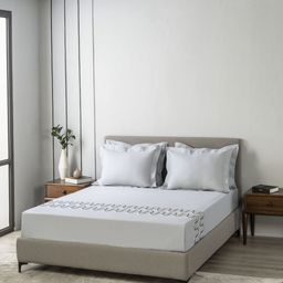 SANSAAR A DDECOR BRAND LIVE CONSCIOUSLY Grey Cotton King Bedsheet Set-2.74 m x 2.74 m-image-101
