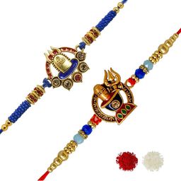 MEIRA JEWELLERY 4-Pcs Rakhi With Roli Chawal & Greeting Card-image-56