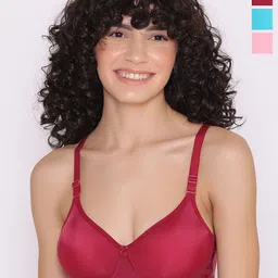 INKURV Women's Full Coverage Pack of 3 Lightly Padded Bra-17