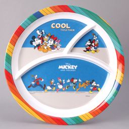 Servewell 3 Part Plate with Spoon and Fork Mickey Mouse Theme Set of 3- Blue image 4