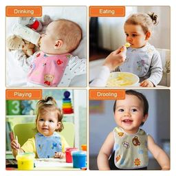 Joy Buzz Waterproof Feeding Bibs with Snap Button Closure Printed Pack of 1- Multicolor image 4