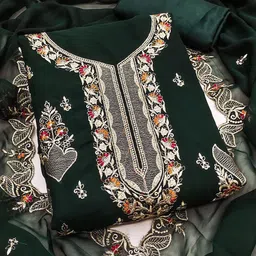 HMP Fashion Embroidered Unstitched Dress Material-image-4