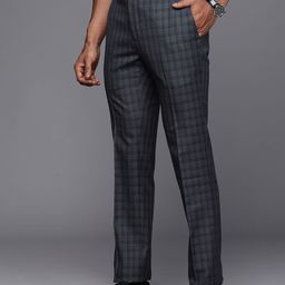 Raymond Men Checked Slim Fit Trousers-image-51