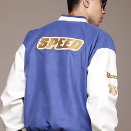 The Roadster Lifestyle Co. PU Coating Applique Varsity Jacket-picture-43