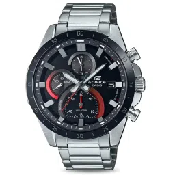 Casio EDifice EFR-571DB-1A1VUDF Black Analog Dial Silver Stainless Steel Band Men's Watch ED513 image 1