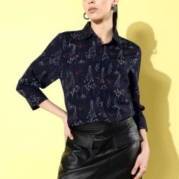 Anvi Be Yourself Blue Printed Long Shirt-image-96