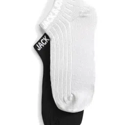 Jack & Jones Jet Black Cotton Ankle Length Socks - Pair of 2-image-4