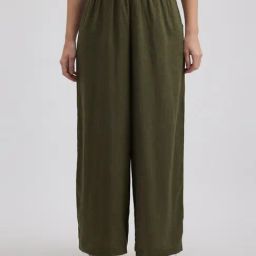 Pepe Jeans Olive High Rise Wide Leg Pants-image-34