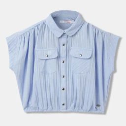 Elle Kids Ice Blue Textured Pattern Top-image-8