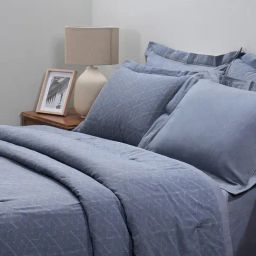 Maspar Solid Blue 300 Cotton Double Quilt-image-26