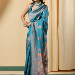 INDIOTSAV Woven Design Zari Banarasi Saree-image-23