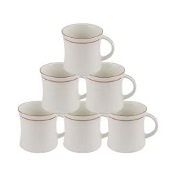 SONAKI White Bone China Coffee Mugs (120 ml) - Set of 6-image-34