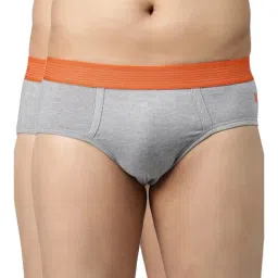 UnderJeans by Spykar Grey Briefs - Pack of 2-image-32