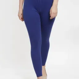 Gracit Royal Blue Regular Fit Leggings-image-78