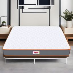 USHA SHRIRAM Grey & White Quilted Cotton Orthopedic King Size Mattress-image-90