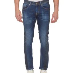 Spykar Royal Blue Cotton Skinny Fit Distressed Jeans-picture-28
