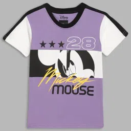 Blue Giraffe Kids Purple & White Cotton Printed T-shirt-picture-20