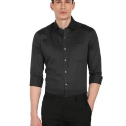 Arrow Dark Grey Cotton Slim Fit Shirt-picture-12