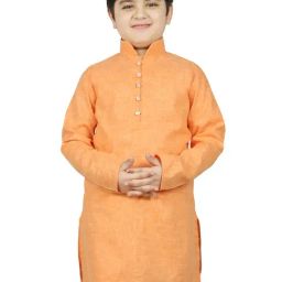 SG Yuvraj Kids Orange Solid Kurta-picture-28