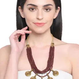 Imli Street Brown & Golden Necklace-image-54