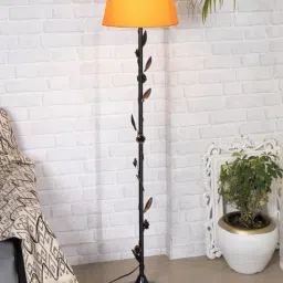 Homesake Orange & Black Metal E27 Contemporary Floor Lamp - Set of 1-image-47