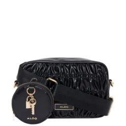 Aldo Black Textured Medium Sling Handbag with Pouch-image-44