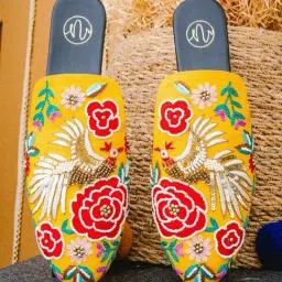 NR by Nidhi Rathi Women's Yellow Mule Shoes-image-74