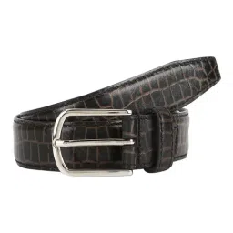 Aditi Wasan Black Animal Effect Casual Leather Belt for Men-image-91