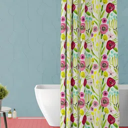 ArtzFolio Green & Pink Printed Waterproof Shower Curtain-image-37