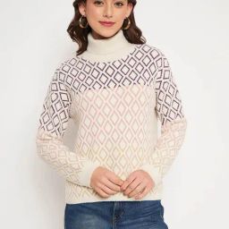 MADAME Beige Printed Sweater-image-24