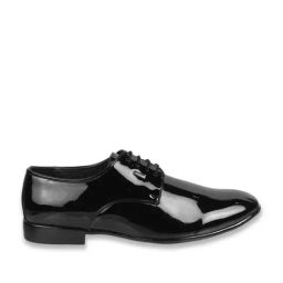 Mochi Men's Black Derby Shoes-image-13