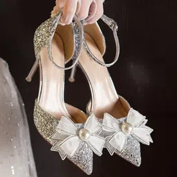 Ozzaro The knot Edit Women Embellished Pointed Toe Kitten Heel Pumps-51