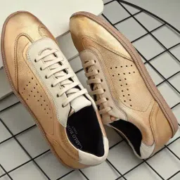 Carlo Romano Women's Gold Casual Sneakers-image-106