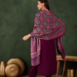 Sangria Floral Printed Straight Kurta With Trouser & Dupatta image 2